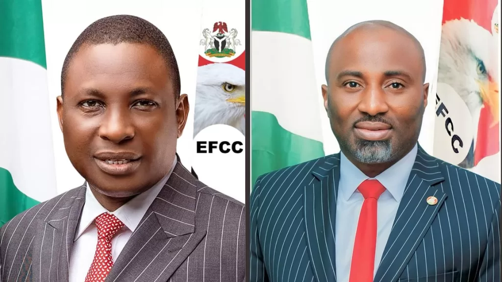 Combination-photo-of-EFCC-Chairman-Ola-Olukayode-and-his-new-Chief-of-Staff-Michael-Nzekwe